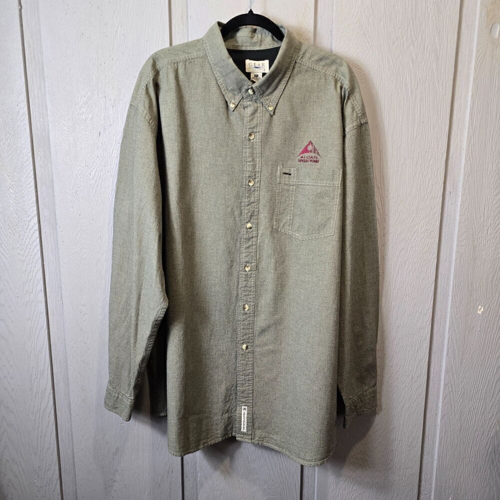 Gear For Sports Houndstooth Button Down Alcan Oswego Works Shirt Mens Sz XXL